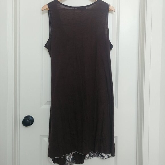 Jane & John brown white patchwork linen dress lagenlook size XL - Picture 8 of 15